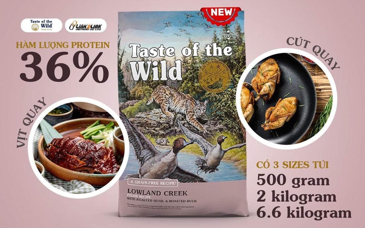 Hạt Tươi Taste Of The Wild Cho Mèo Lowland Vị Chim Cút & Vit