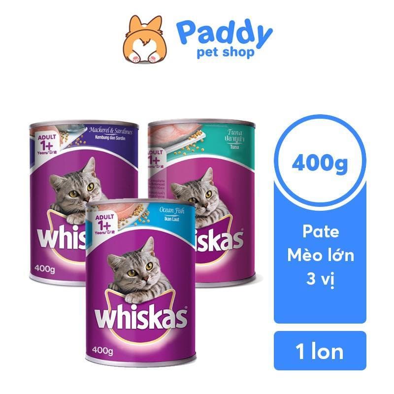 Pate Lon Whiskas Cho Mèo Trưởng Thành 400g