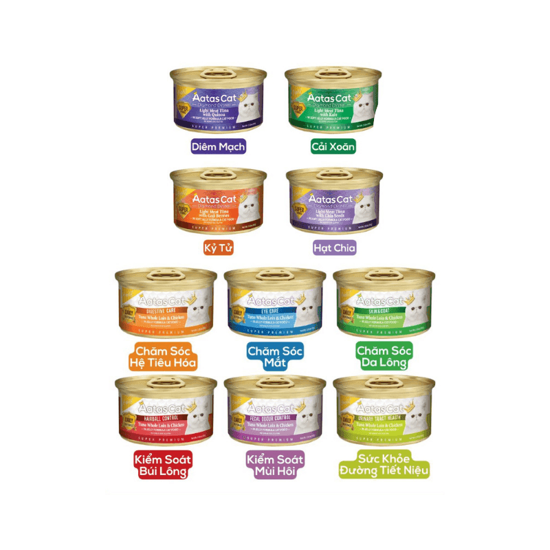 Pate Mèo Mọi Lứa Tuổi Aatas Super Food (Lon 80g)