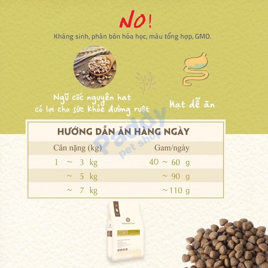 Thức Ăn Hạt Cho Mèo Mọi Lứa Tuổi Hữu Cơ Natural Core C3
